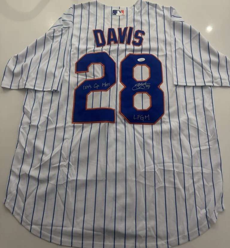 J.D. Davis New York Mets Autographed Jersey Inscribed JSA COA