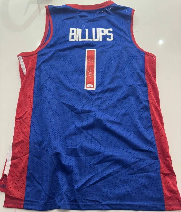 Chauncey Billups Signed Autographed Detroit Pistons Jersey. JSA Coa