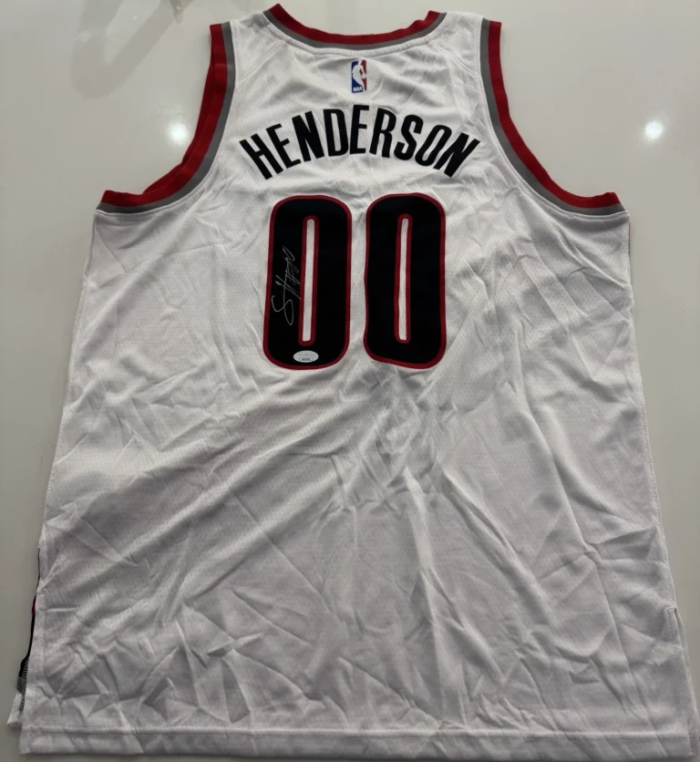 Scoot Henderson Signed Autographed Portland Trail Blazers Jersey Jsa Coa