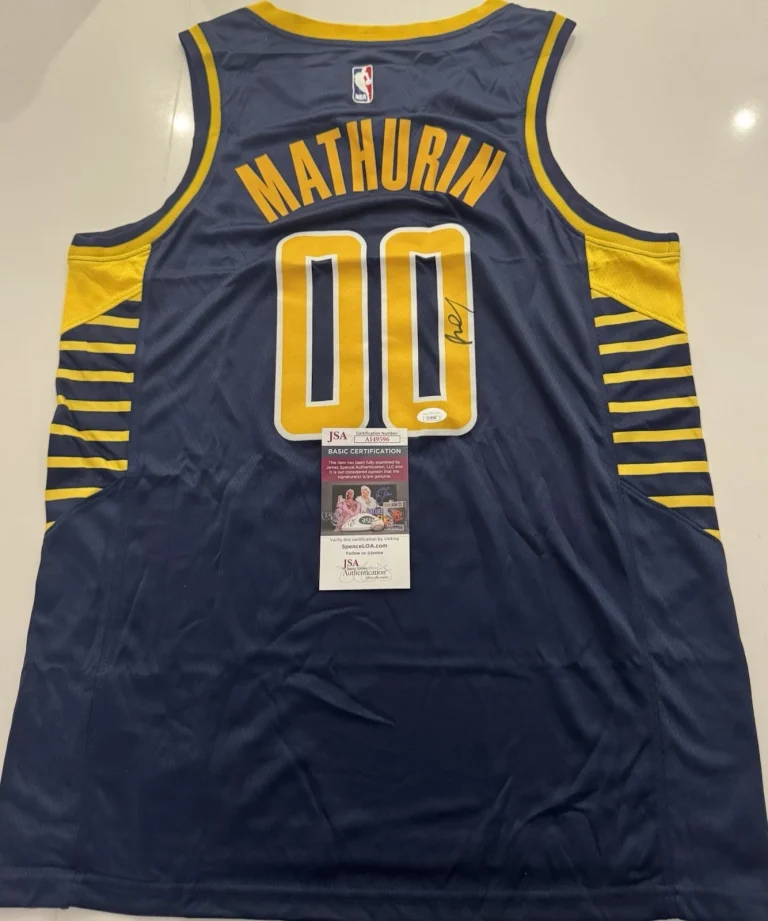 Bennedict Mathurin Indiana Pacers Autographed Jersey Young Star JSA COA