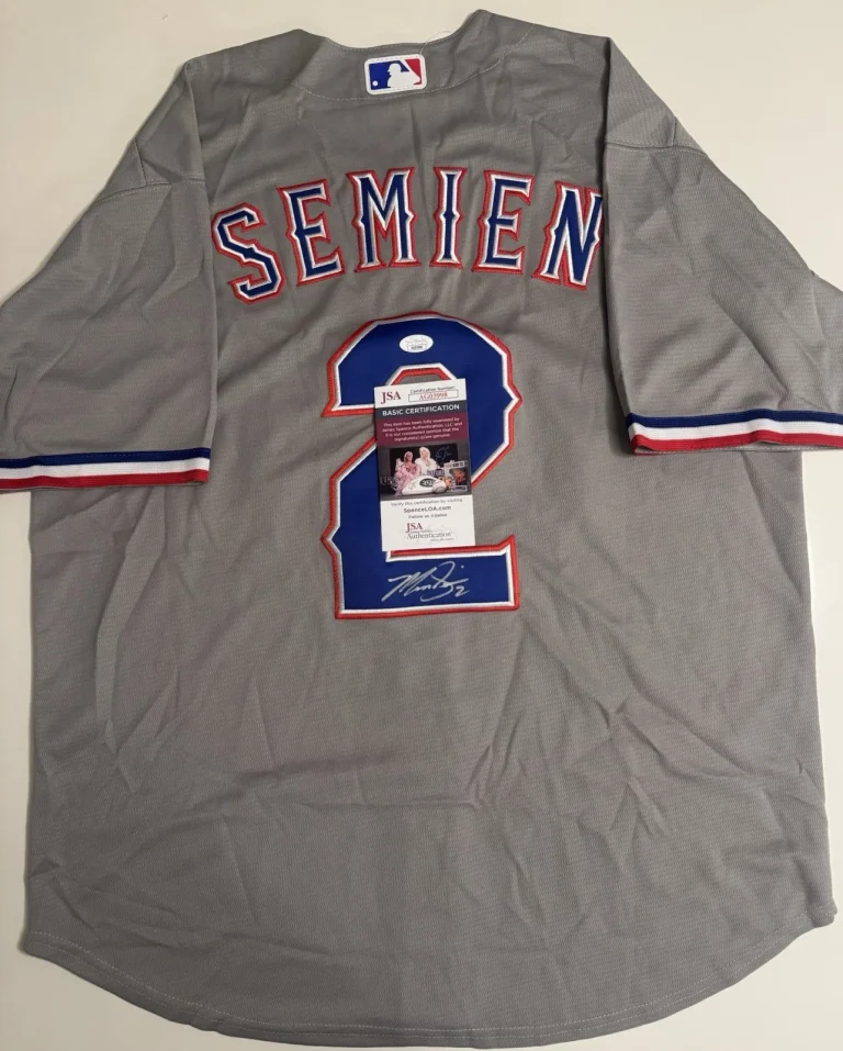 Marcus Semien Texas Rangers Autographed Jersey Star JSA COA