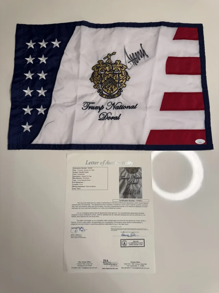 Donald Trump Autographed Trump National Doral Golf Flag Read JSA LOA COA