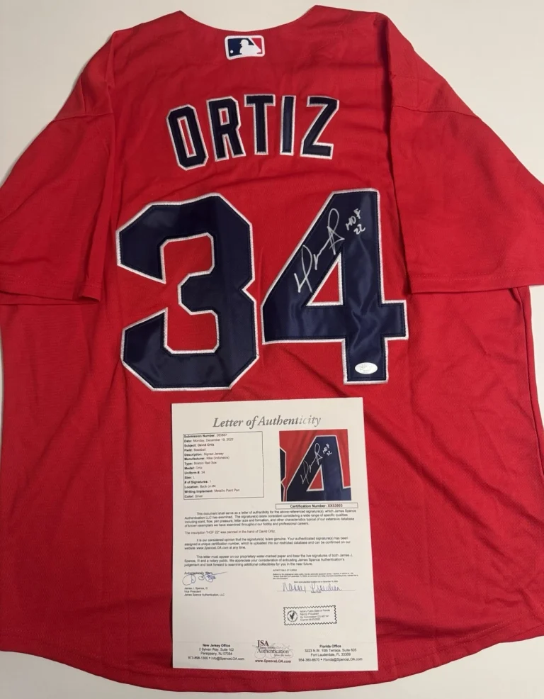 David Ortiz Boston Red Sox Autographed Jersey “HOF 22” JSA LOA COA