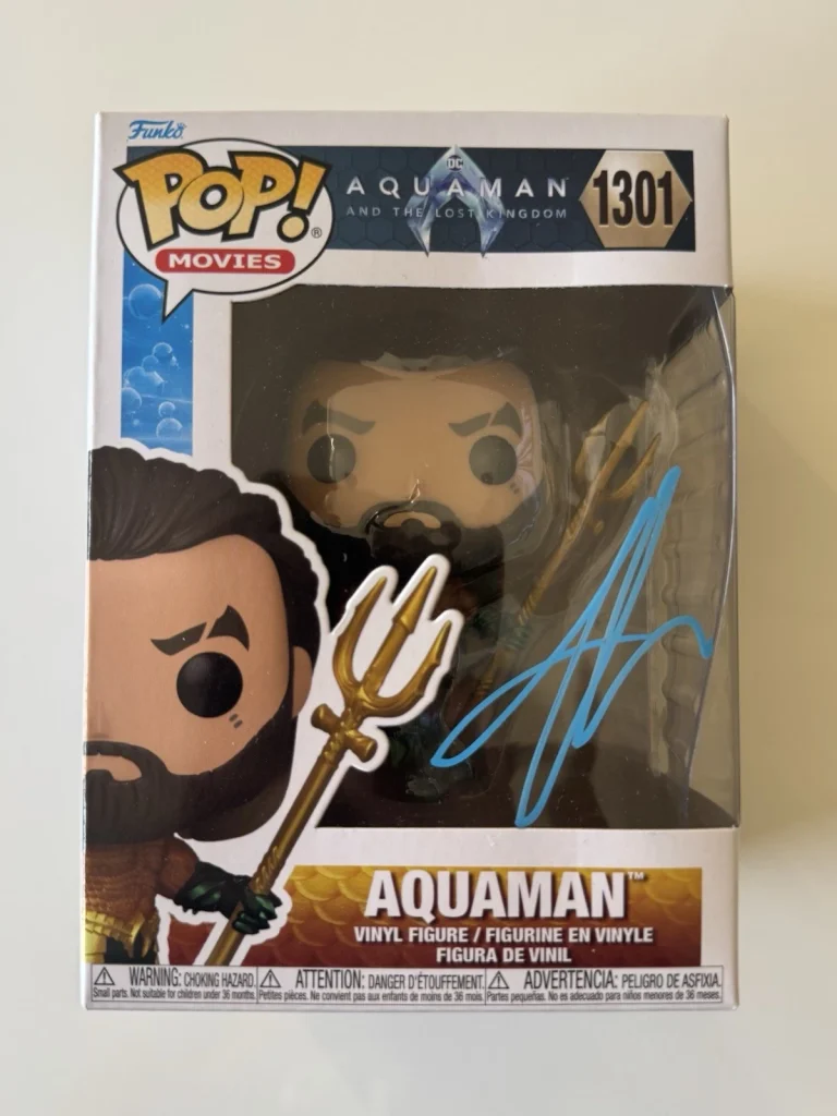 Jason Momoa Autograph Aquaman Funko Pop #1301 JSA COA