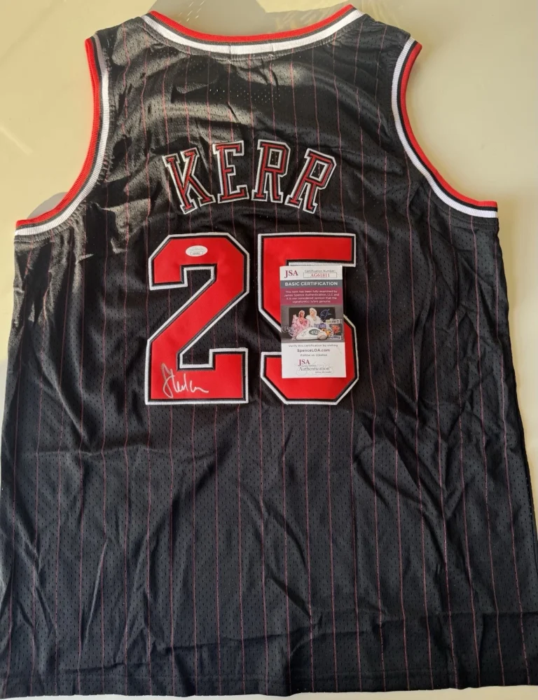 Steve Kerr Signed Chicago Bulls Jersey Warriors Coach Autographed JSA COA