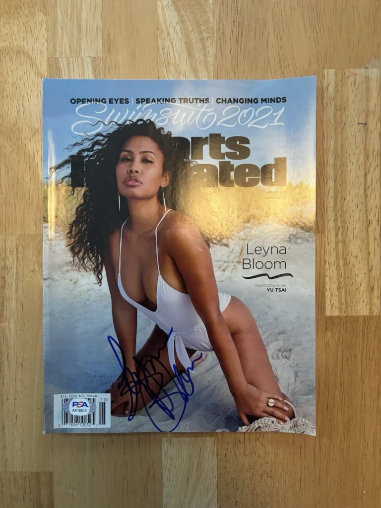 Leyna Bloom Signed 2021 SI Swimsuit Magazine Issue 4  PSA Coa
