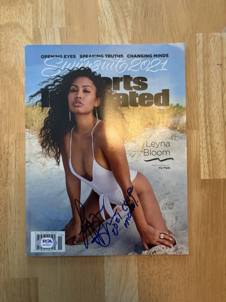 Leyna Bloom Signed 2021 SI Swimsuit Magazine Issue 4  PSA Coa