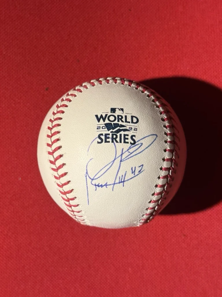 RAFAEL MONTERO AUTOGRAPHED 2022 WORLD SERIES BASEBALL ASTROS WS CHAMPS Jsa Coa