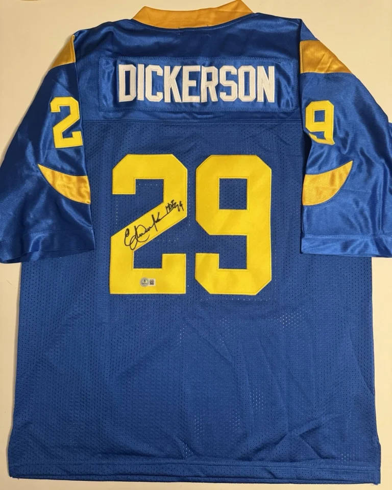 Eric Dickerson St Louis Rams Autographed Jersey HOF 99 Beckett BAS COA