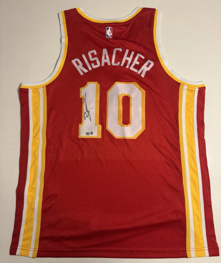 Zaccharie Risacher Atlanta Hawks Autographed Jersey Beckett BAS COA