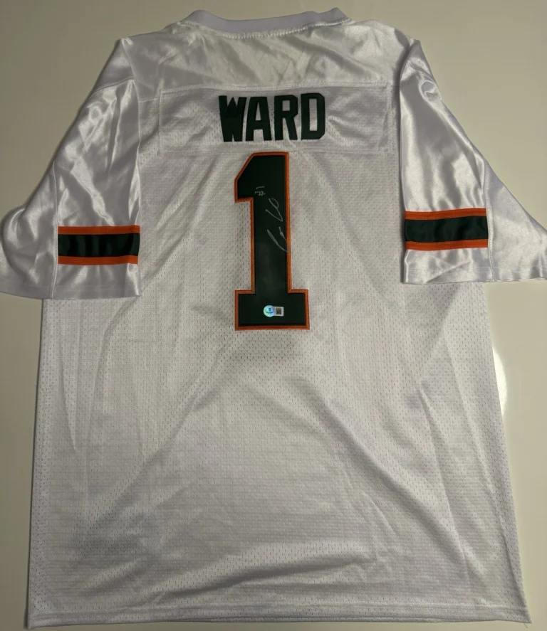 Cam Ward Miami Hurricanes Autographed  Jersey Titans #1 Pick Beckett BAS COA