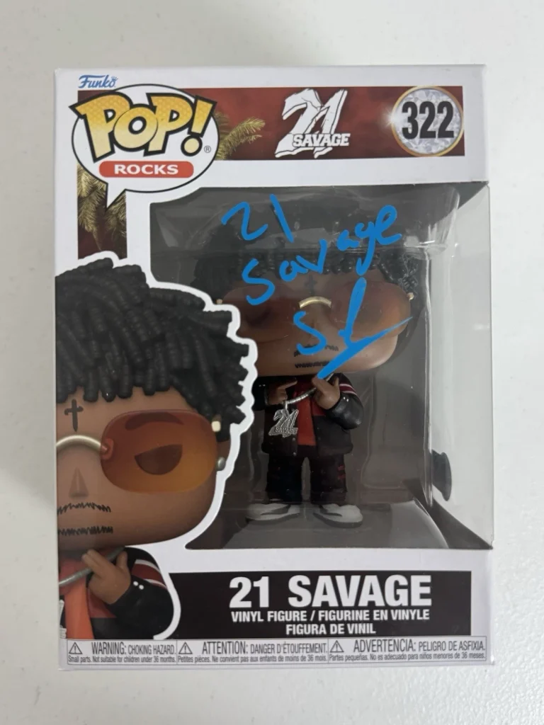 21 Savage Rapper Autographed Funko Pop Atlanta Music Beckett BAS COA