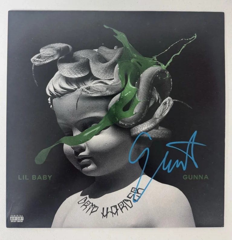 Gunna Rapper Autographed Drip Harder Vinyl Record Lil Baby Beckett BAS COA