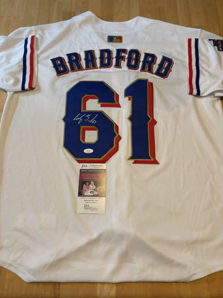 TEXAS RANGERS CODY BRADFORD AUTOGRAPH Signed Jersey  JSA Coa