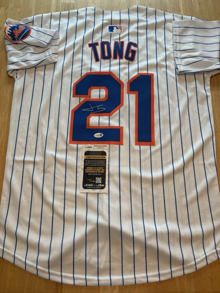 Jonah Tong Signed Autographed New York Mets Jersey! Rare! Young Star.
