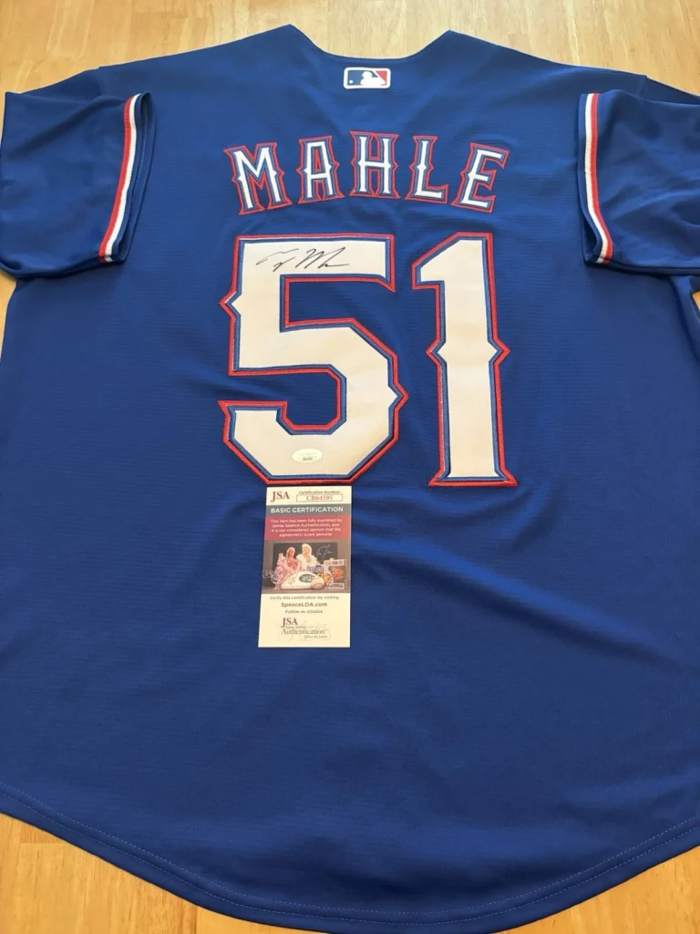 Tyler Mahle Signed Texas Rangers Jersey Jsa Coa