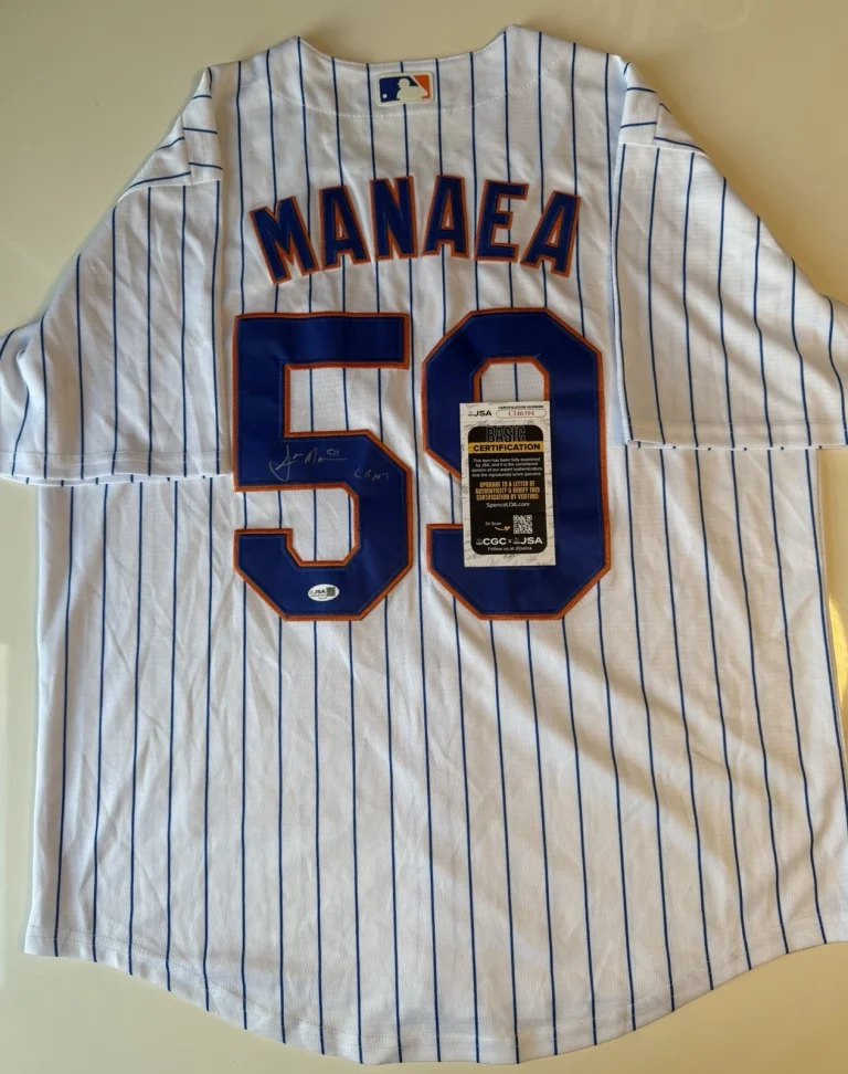 Sean Manaea New York Mets Autographed Jersey Inscribed LGM JSA COA