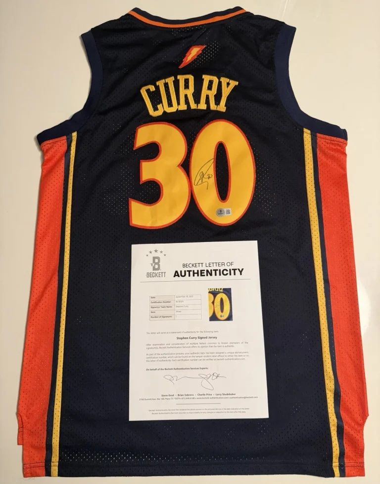 Stephen Curry Golden State Warriors Autographed Jersey Star Beckett BAS LOA COA