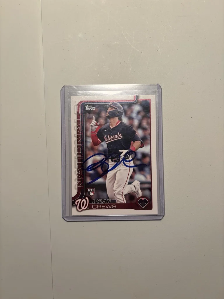 Dylan Crews Signed Autographed 2025 Topps Rookie Card IP Autograph Nationals