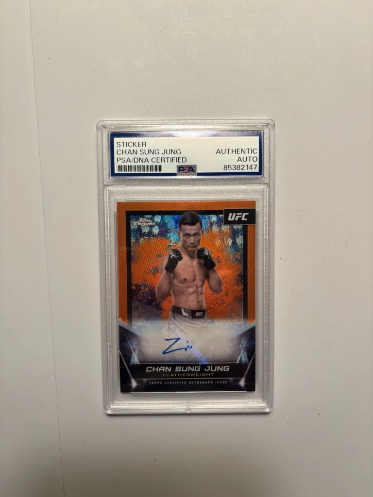 2024 Topps Chrome UFC #FNA-CSJ Chan Sung Jung Orange Refractor Auto/ 25. Psa DNA