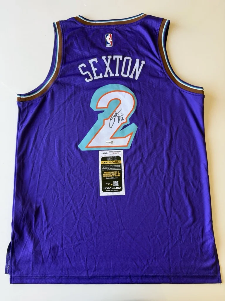 Collin Sexton Utah Jazz Autographed Jersey Star JSA COA