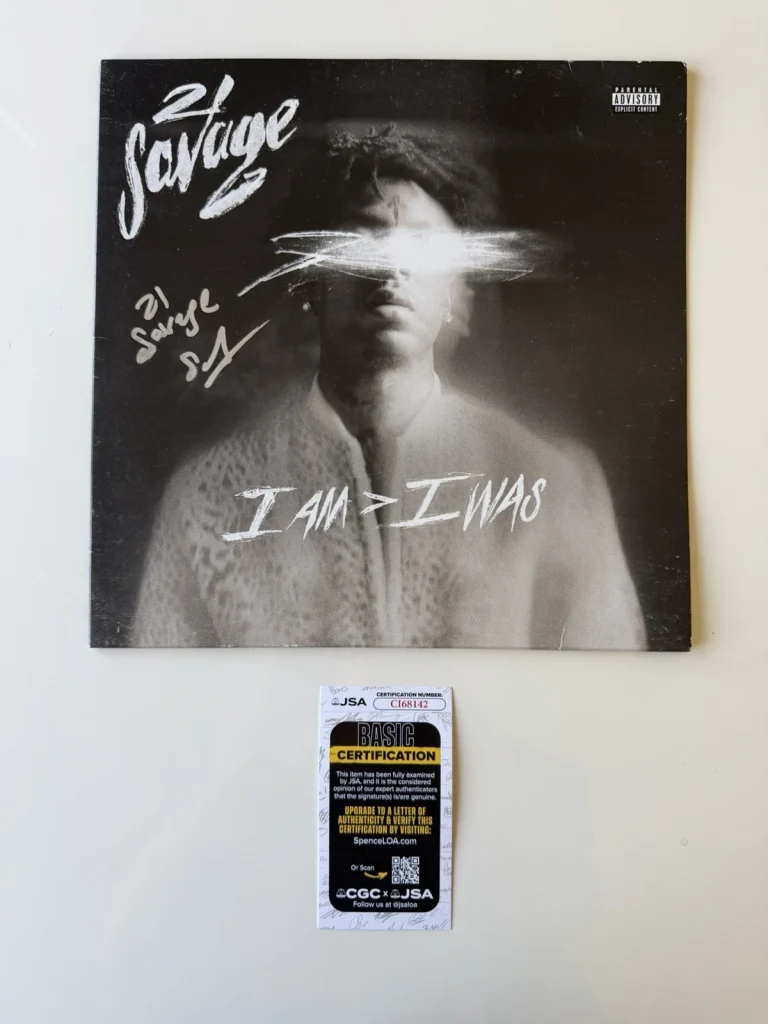 21 Savage Rapper Autographed “i am   i was” Vinyl Record LP JSA COA