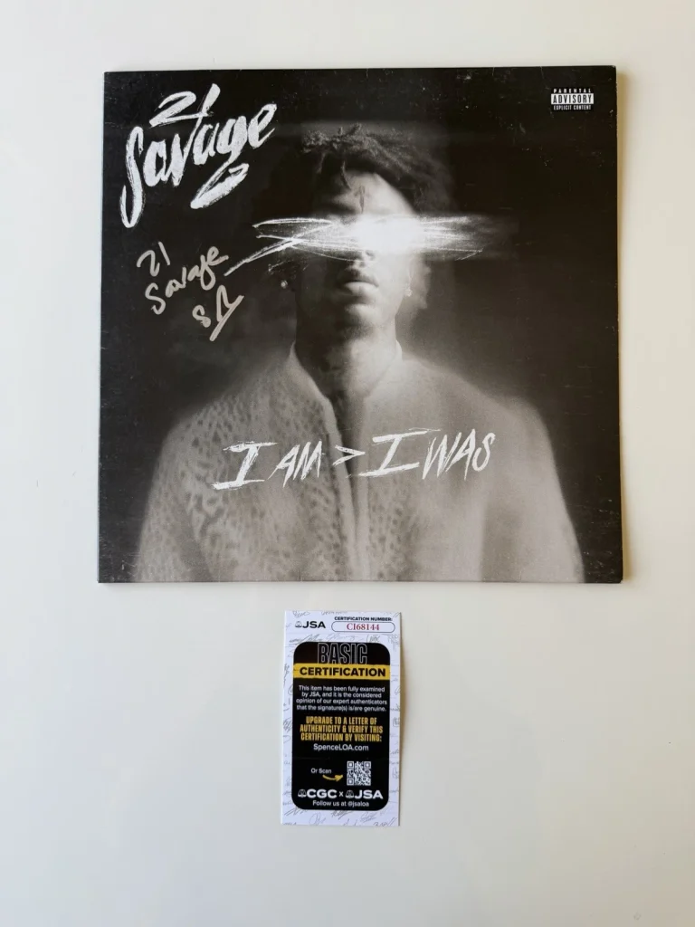 21 Savage Rapper Autographed “i am   i was” Vinyl Record LP JSA COA