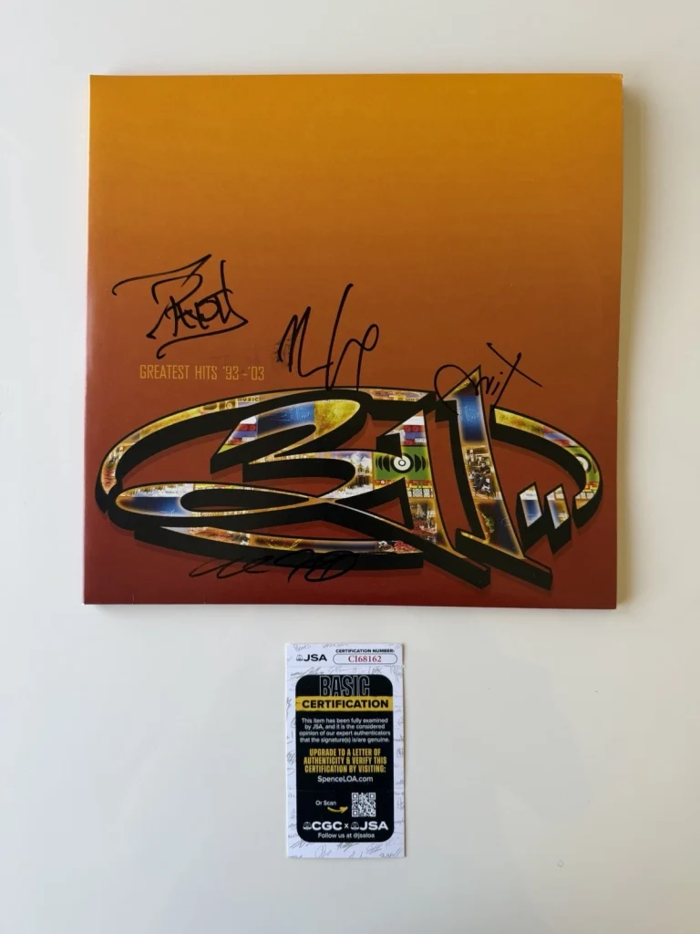 311 Band Autographed Vinyl “Greatest Hits” Nick Hexum Chad Sexton P-Nut Tim