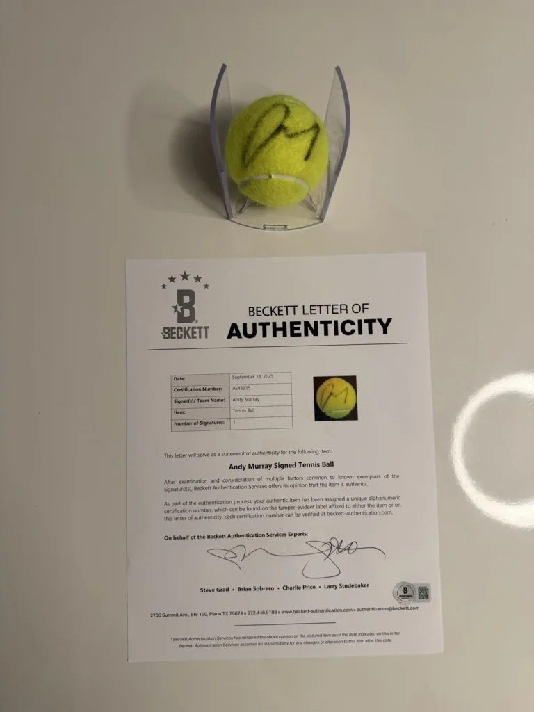 Andy Murray Autographed Wilson US Open 4 Tennis Ball Star Beckett BAS LOA COA￼