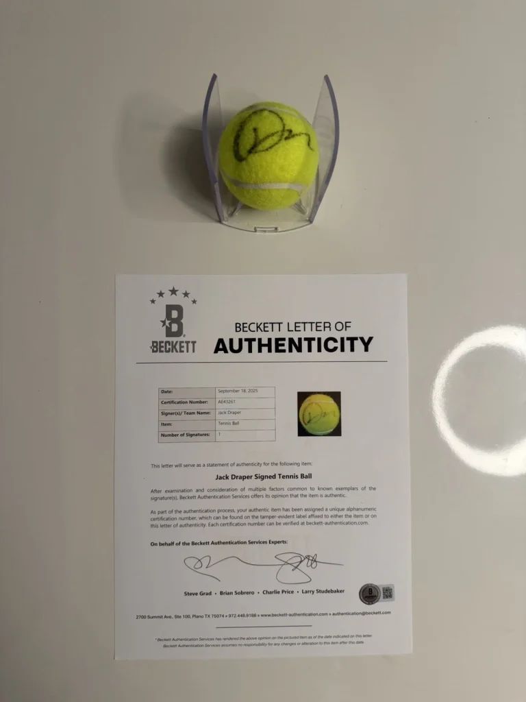 Jack Draper Autographed Penn 4 Tennis Ball Beckett BAS LOA COA