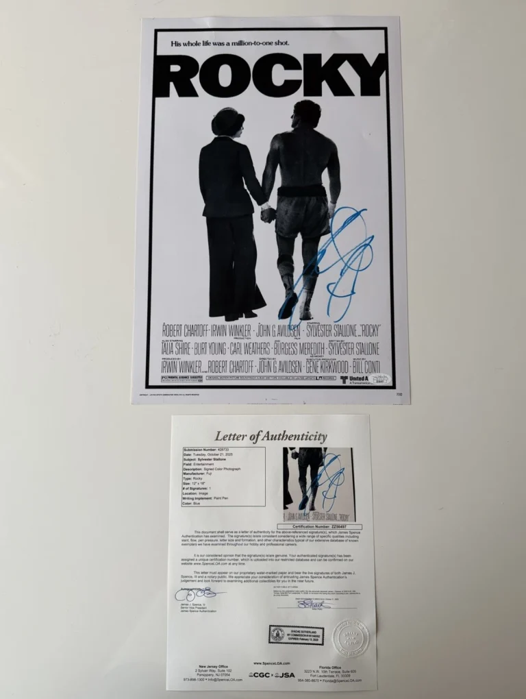 Sylvester Stallone Autographed Rocky 12x18 Movie Poster JSA LOA COA