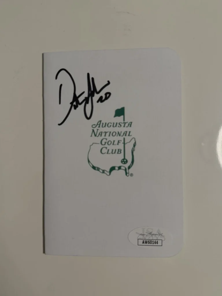 Dustin Johnson Autographed Augusta Masters Score Card Liv Golf JSA COA