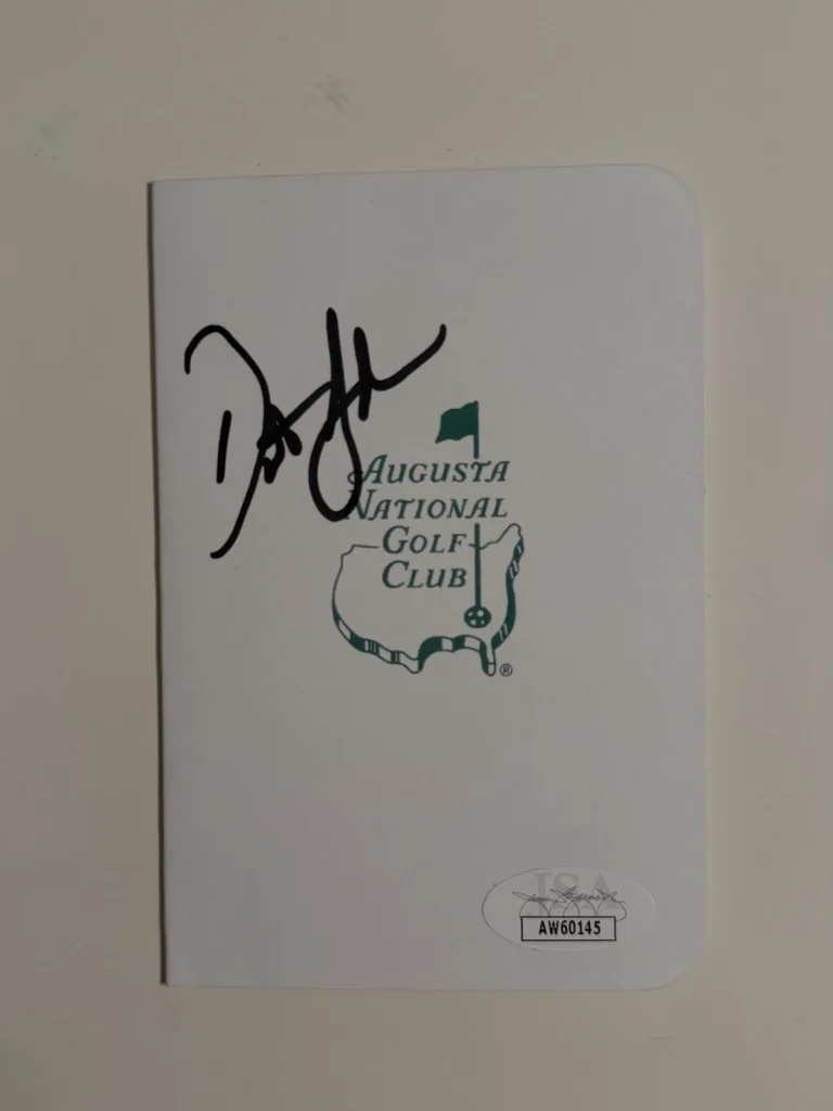 Dustin Johnson Autographed Augusta Masters Score Card Liv Golf JSA COA