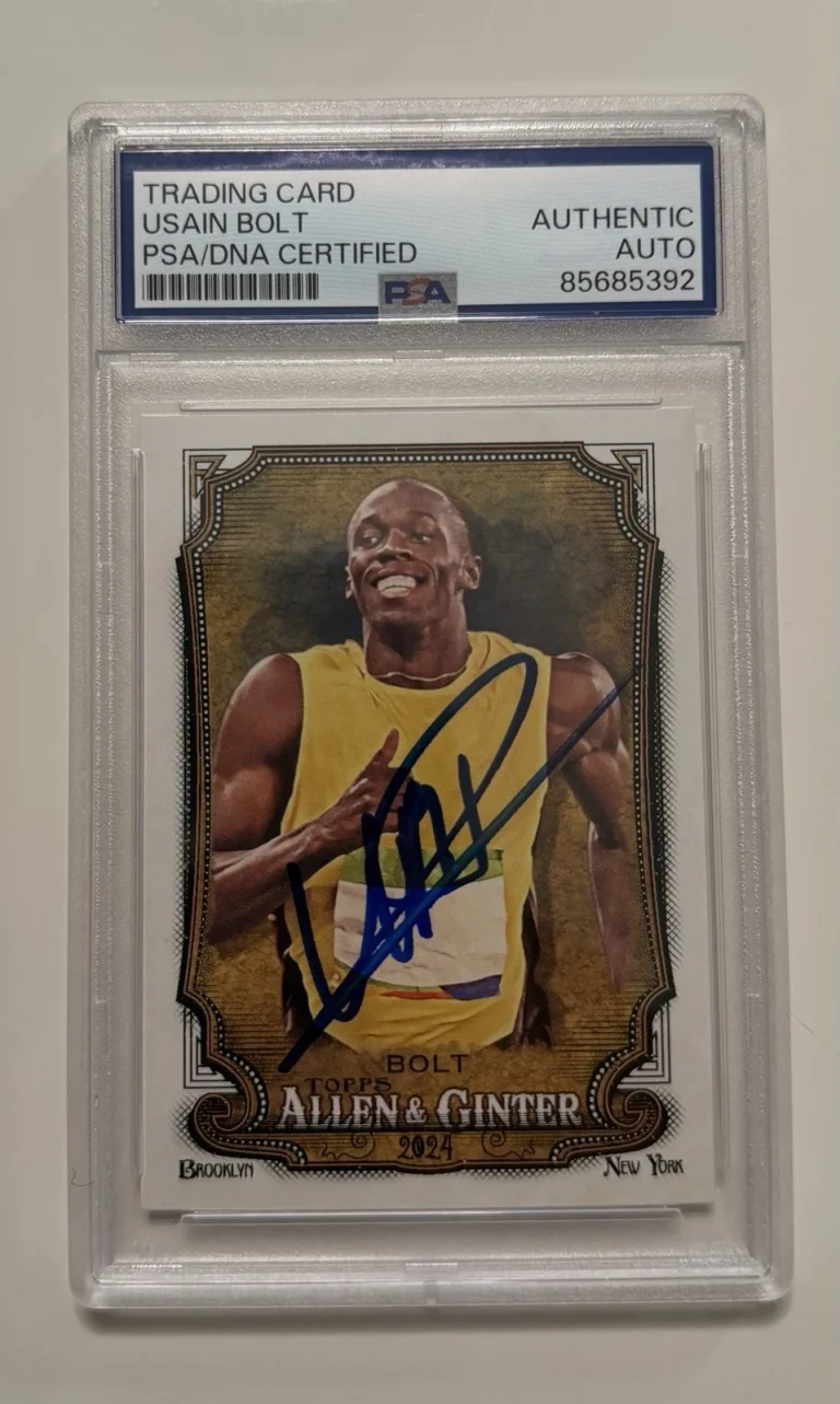 Usain Bolt Autographed 2024 Allen & Ginter Trading Card #208 PSA/DNA