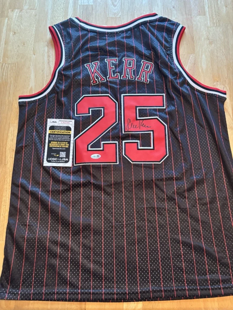 Steve Kerr Signed Autographed Chicago Bulls Jersey Warriors Coach JSA COA