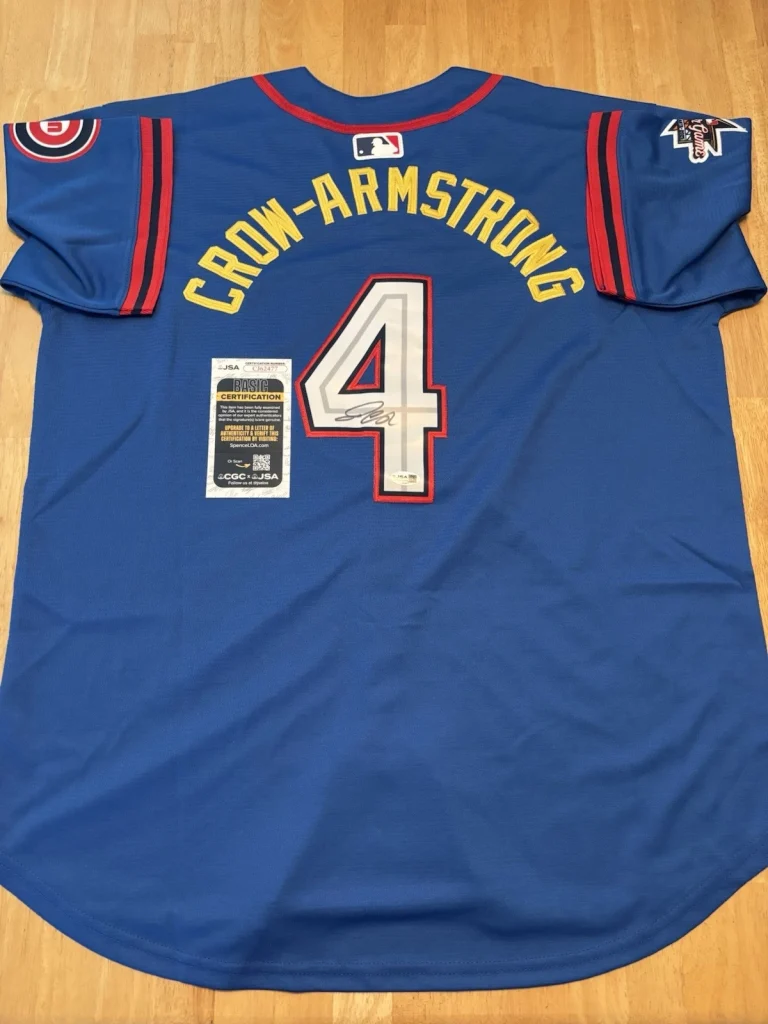 Pete Crow Armstrong Chicago Cubs Autographed 2025 All Star Jersey. JSA COA