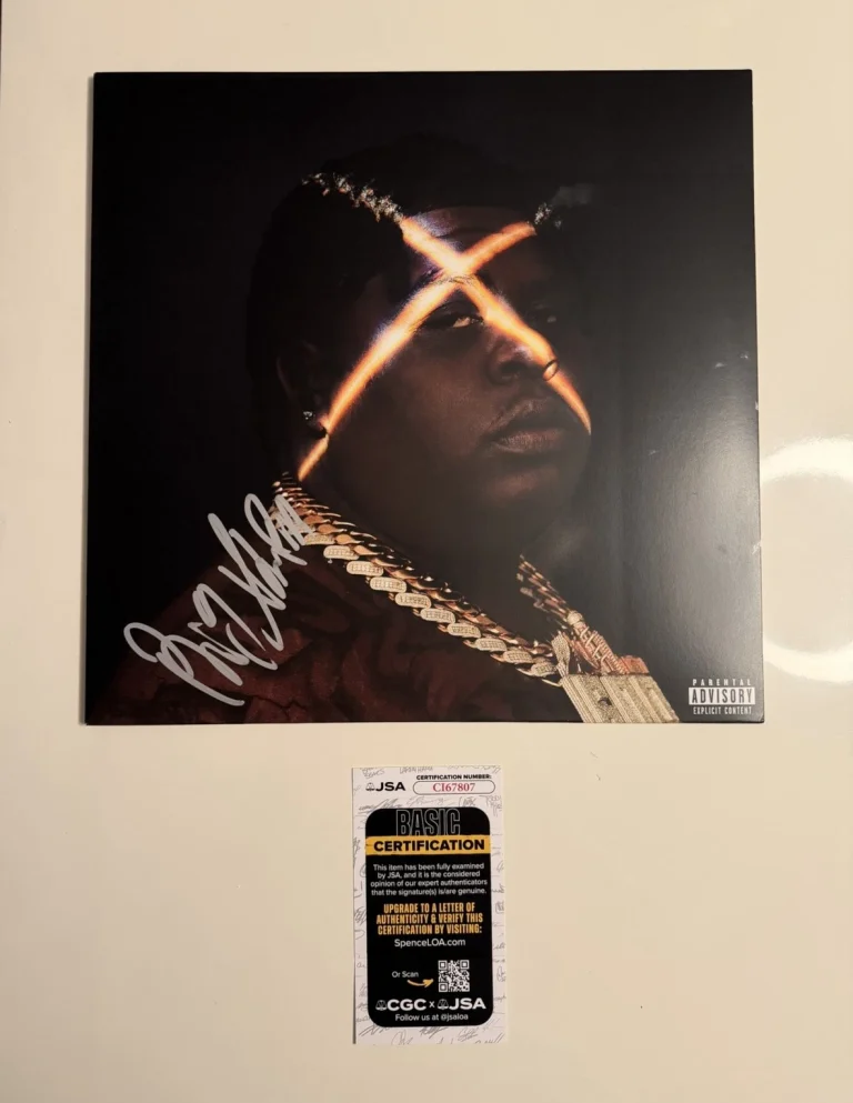 BigXthaPlug Rapper Autographed “TAKE CARE” Vinyl Rare The Largest JSA COA