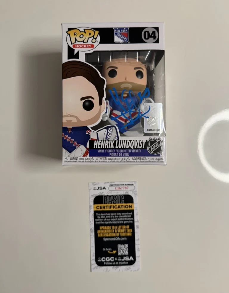 Henrik Lundqvist New York Rangers Autographed Funko Pop JSA COA
