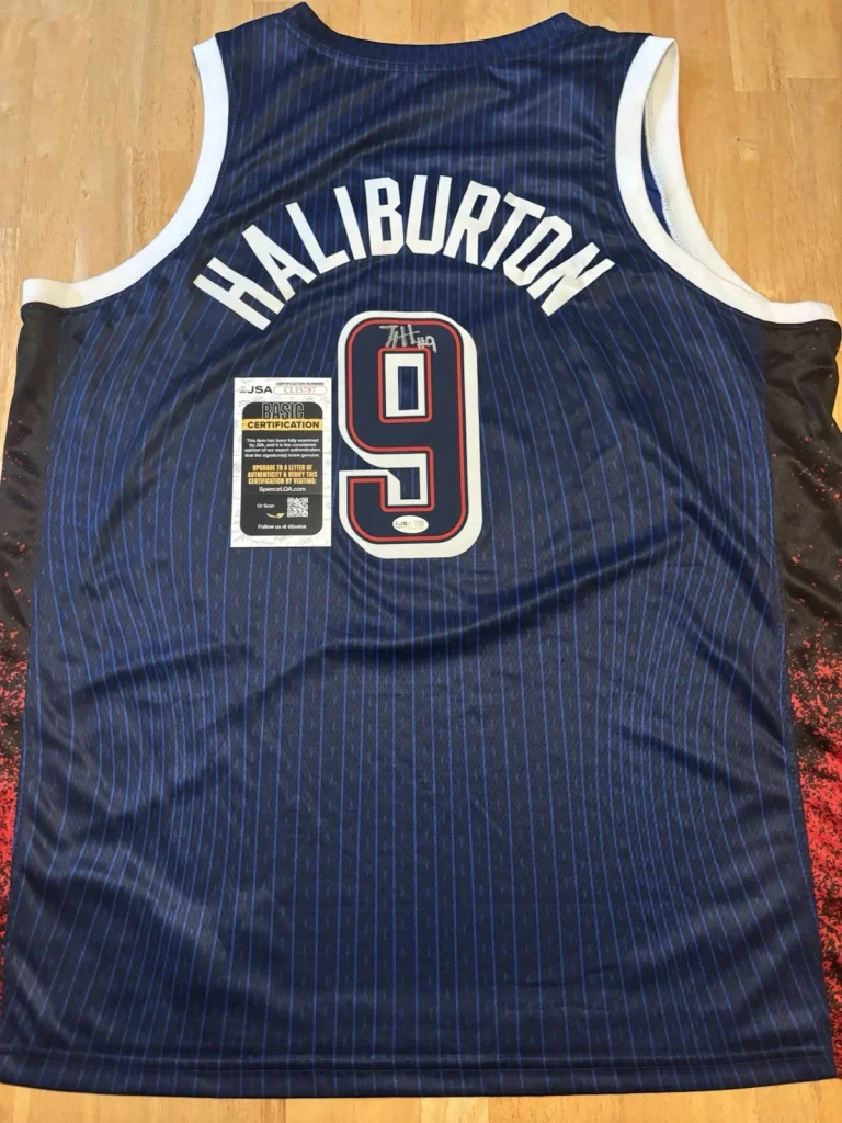 TYRESE HALIBURTON signed Autographed Team USA Olympic Jersey. Pacers . JSA Coa