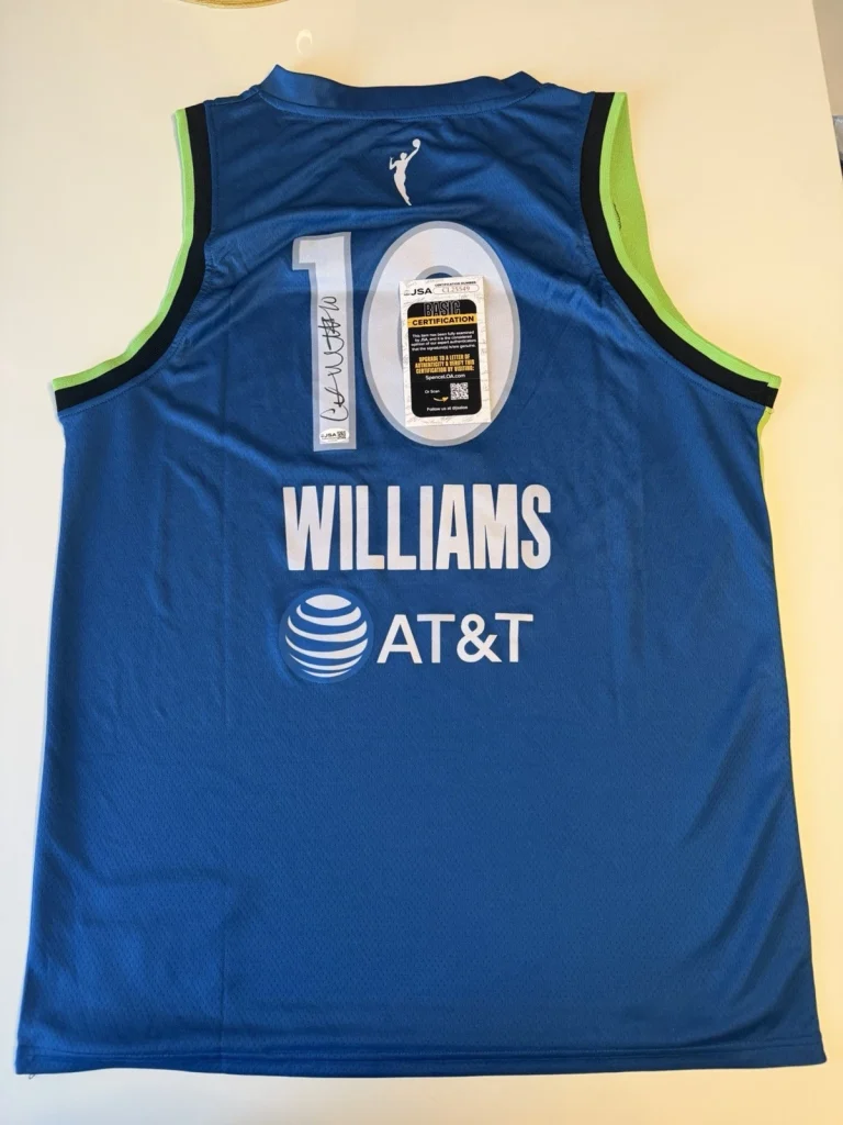 Courtney Williams Minnesota Lynx Autographed Jersey WNBA Star JSA COA
