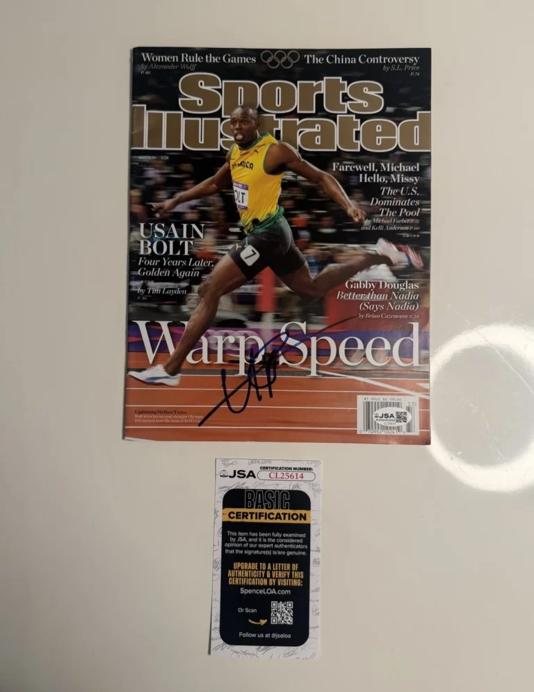 Usain Bolt Autographed Warp Speed Sports Illustrated Magazine JSA COA