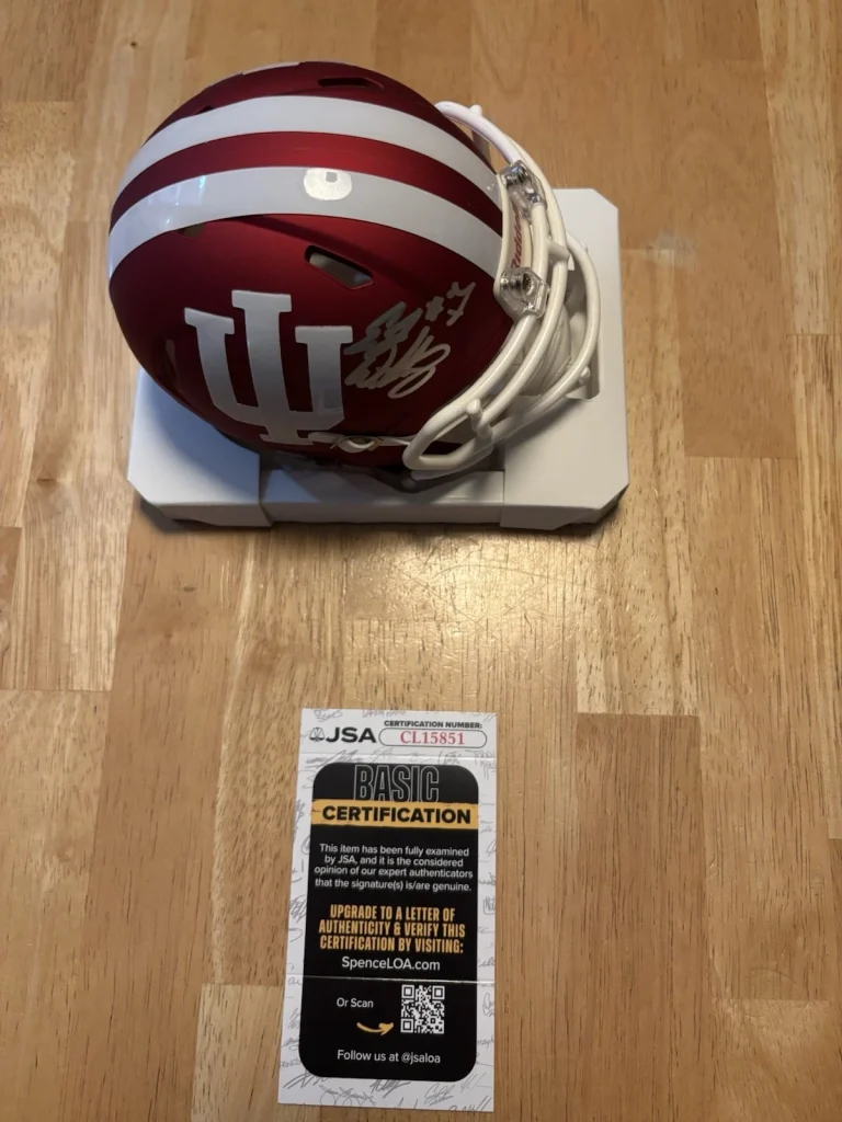 Ej Williams Signed Autographed Mini Helmet. Indiana Hoosiers. Champs. JSA Coa