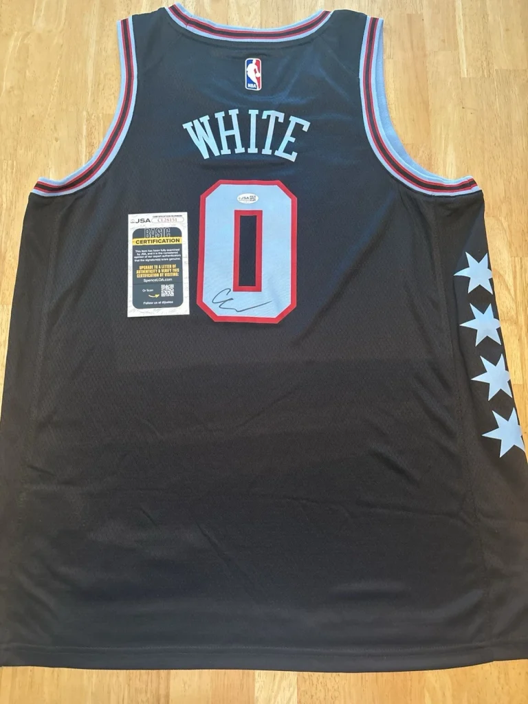 Coby White Signed Autographed Chicago Bulls City Connect Jersey JSA Coa.