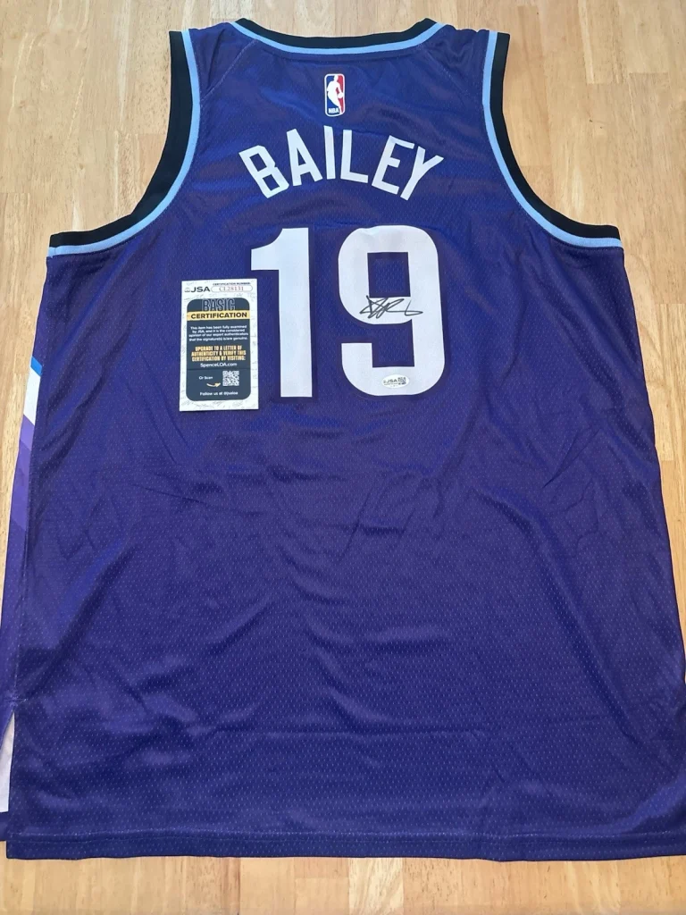 Ace Bailey Signed Autographed Utah Jazz Jersey. JSA Coa