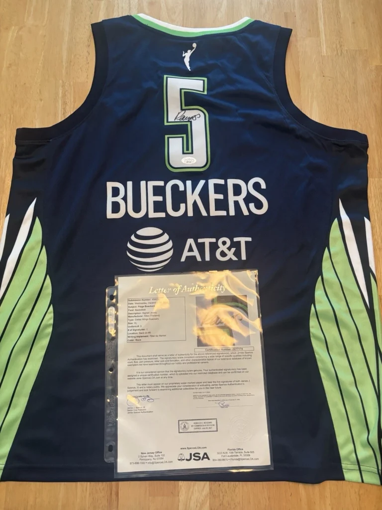 Paige Bueckers Dallas Wings Autographed Jersey Star JSA Loa