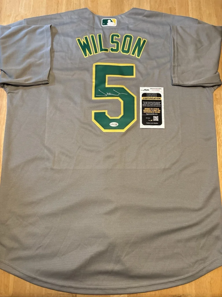 Jacob Wilson Signed Autographed Oakland  Athletics Jersey. JSA Coa