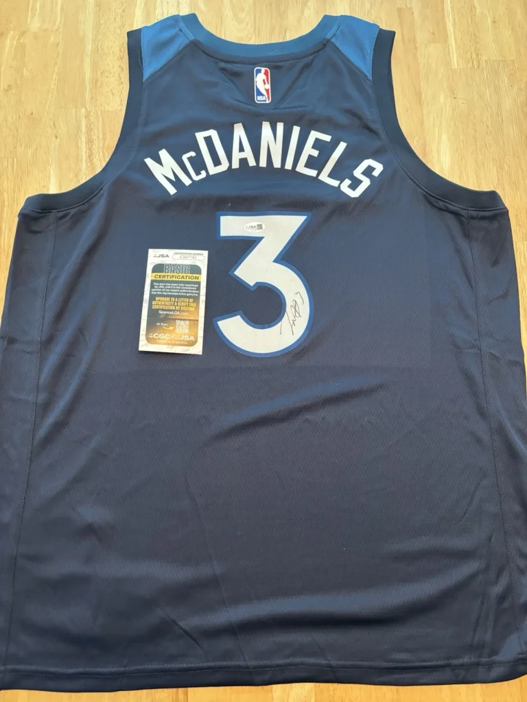 Jaden McDaniels Signed Autographed Minnesota Timberwolves Jersey JSA COA