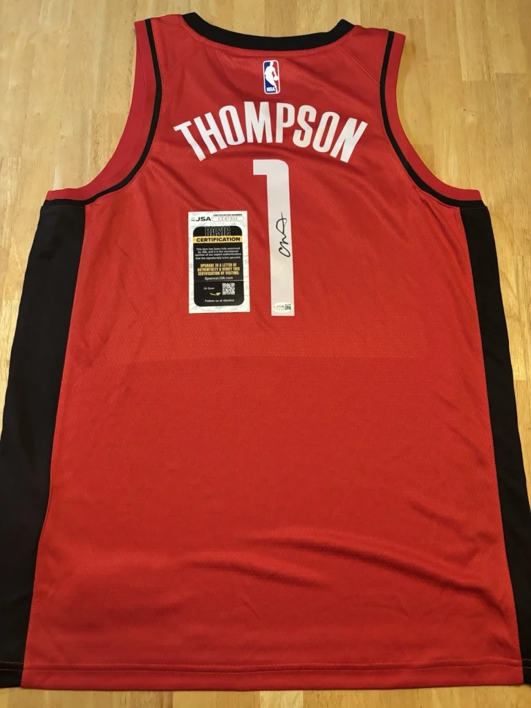 Amen Thompson Houston Rockets Autographed Jersey JSA Certified