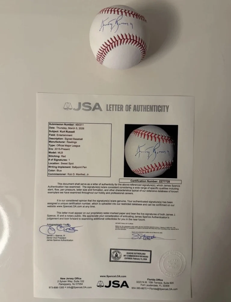 Kurt Russell Actor Autographed Baseball Rare Tombstone JSA LOA