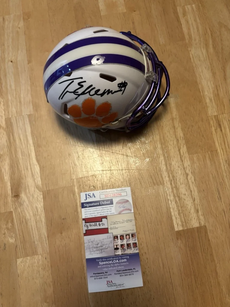 Travis Etienne Signed Autographed Clemson Tigers Mini Speed Helmet. JSA Coa